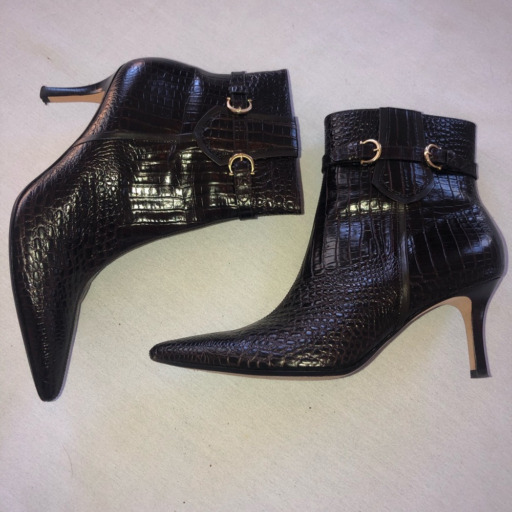 Ann Taylor Crocodile Leather Boots